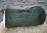 Rugged XL Army Duffel – Upcycled Canvas & Leather Gear Bag