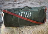 Rugged XL Army Duffel – Upcycled Canvas & Leather Gear Bag
