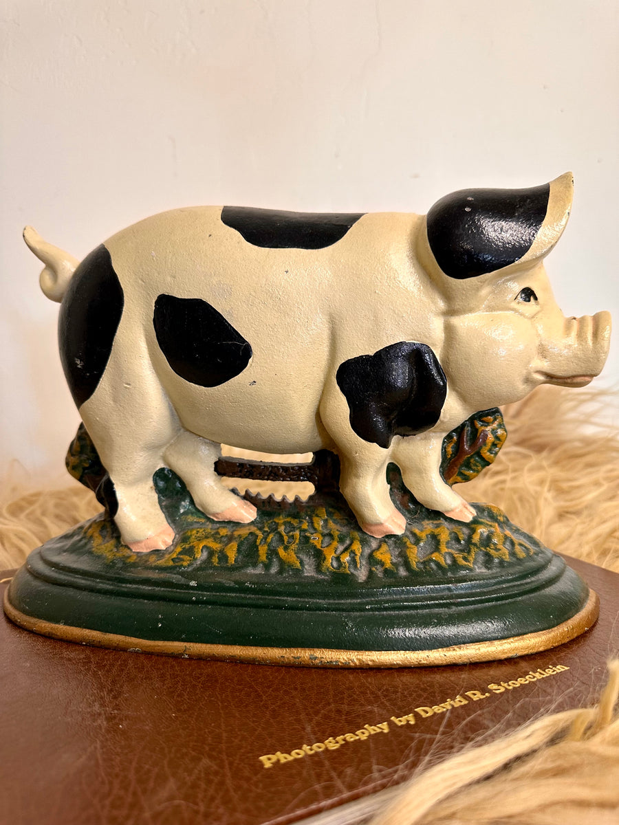 Cast Iron Pig Door Stop – J bar D Canvas and Leather