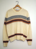 Vintage Squaw Valley Cream Knit Sweater- Women’s Large