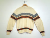 Vintage Squaw Valley Cream Knit Sweater- Women’s Large