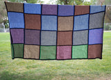 Colorful Hand Knit Squares Blanket