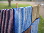 Colorful Hand Knit Squares Blanket