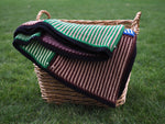 Colorful Hand Knit Squares Blanket