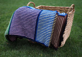 Colorful Hand Knit Squares Blanket