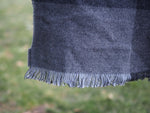 Grey Plaid Cashmere & Cotton Blanket