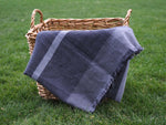 Grey Plaid Cashmere & Cotton Blanket