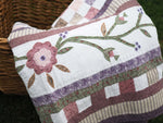 Floral Patchwork Quilt with Purple Back