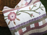 Floral Patchwork Quilt with Purple Back