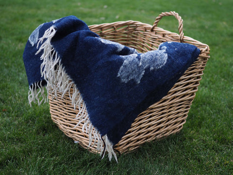 Woven Indigo Wool Blanket
