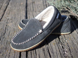 Grey Minnetonka Moccasin Slippers