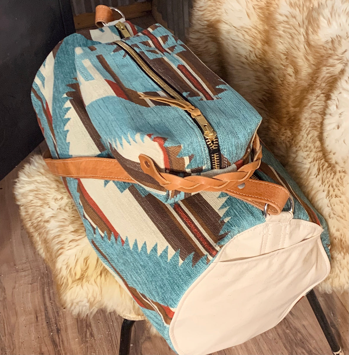 Turquoise Aztec – J bar D Canvas and Leather