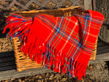 Orange & Blue Plaid Bedroll Blanket