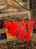 Orange & Blue Plaid Bedroll Blanket