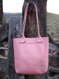 Pink Leather Handbag with Tassel