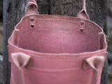 Pink Leather Handbag with Tassel