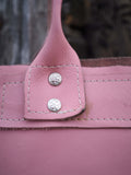 Pink Leather Handbag with Tassel