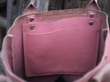 Pink Leather Handbag with Tassel