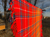 Orange & Blue Plaid Bedroll Blanket
