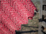 Pink and Cream Chevron Textured Blanket