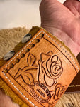 Handmade Leather Rose Cuff