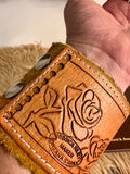 Handmade Leather Rose Cuff