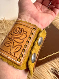 Handmade Leather Rose Cuff