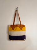 Vintage Hudson Bay Wool and Leather Tote Bag