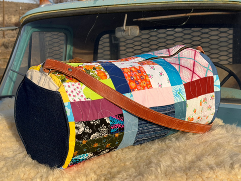 Patchwork Quilt Canvas Lined Carpet Gear Bag