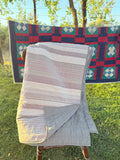 Vintage Grey Striped Bedroll Blanket