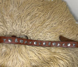 Buffalo Head Coin Concho Vintage Leather Belt