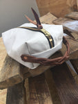 This J bar D Canvas and Leather Shave/Cosmetic Canvas Bag is built for your cosmetic supplies.