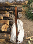 The Original Gear Bag is constructed with 10.10 ounce Army Duck Canvas and leather strap. It has a pocket on each end and a heavy duty #10 brass zipper, this bag measures 24 inches long by 12 inches deep.