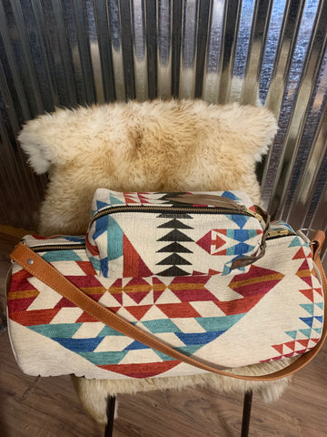 White Aztec Carpet Bag