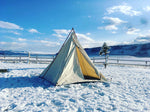 Our Cowboy Range Tipi/Teepee is fully ready to set up with an L zipper door, canvas floor and include poles, stakes and tent bag. 